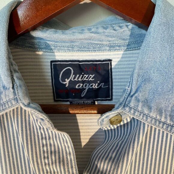 Vintage Let’s Quizz Again Embroidered Button Up, Medium  autumn! - Picture 14 of 14